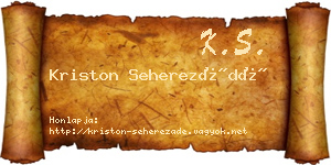 Kriston Seherezádé névjegykártya